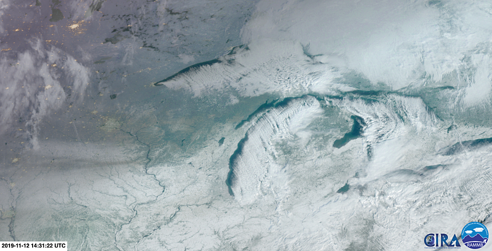 Watch The Lake Effect Snow On November 12th, 2019 From Space