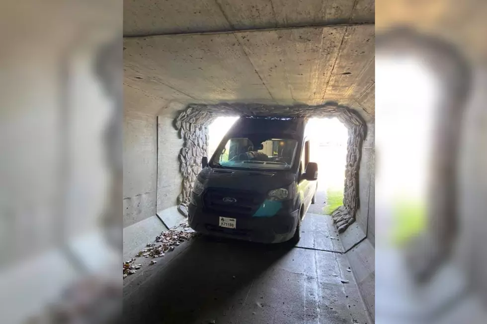 Amazon Van Takes Wrong Turn, Gets Stuck In Golf Cart Tunnel