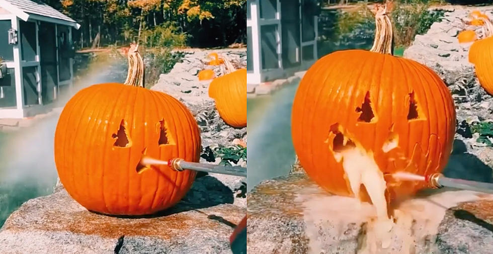 Here&#8217;s how to carve a pumpkin with a power sprayer (Video)