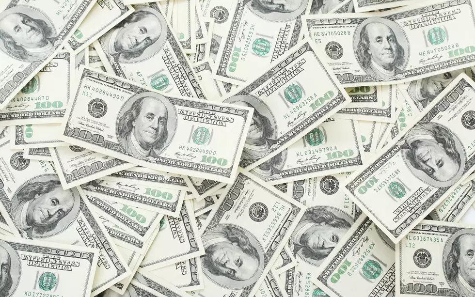 Background with money american hundred dollar bills - horizontal