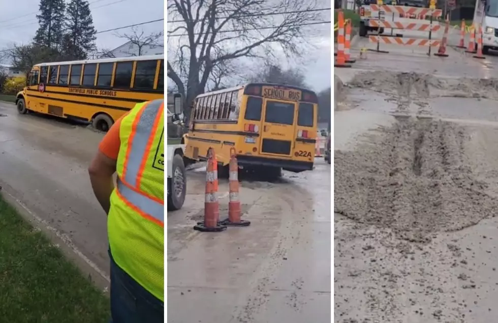 How Did This Happen? Michigan School Bus Goes Through Wet Concrete