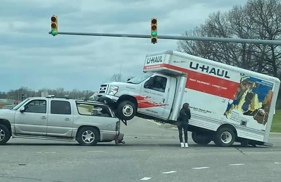 How Did This Happen? A U-Haul Ended Up On Top Of A Denali (Video)