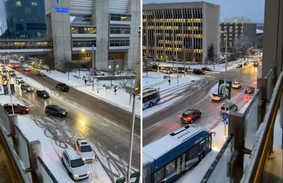 WATCH: Cars and Buses Slide Down Icy Michigan Street In Grand Rapids