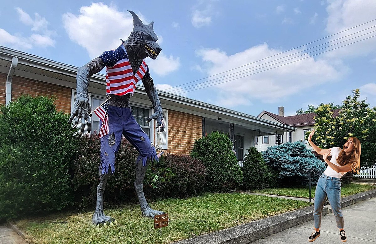 Ohio Woman Refuses To Take Down Her 9 Foot Werewolf