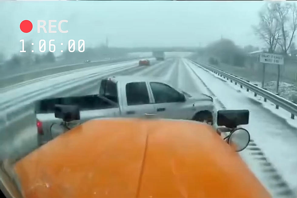 Michigan Snow Plow Struck By Out-of-Control Pickup On Slick Roads