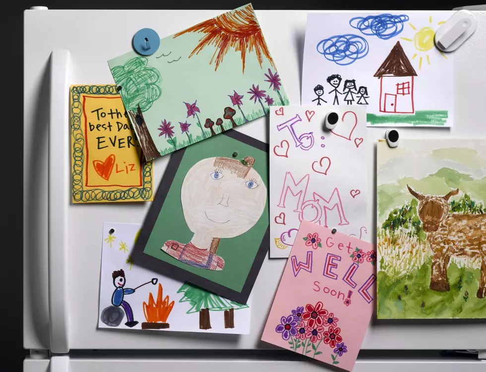 Children's Drawings on Refrigerator