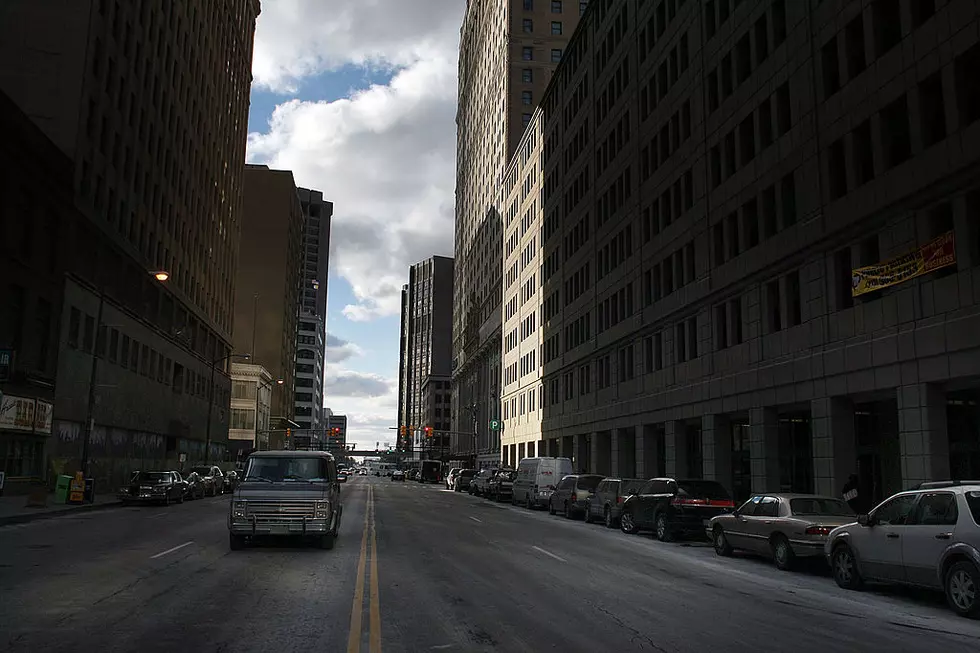 Car driving in Detroit
