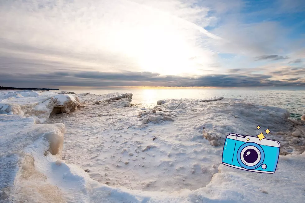 sunsets, lake michigan, frozen, winter, best sunset