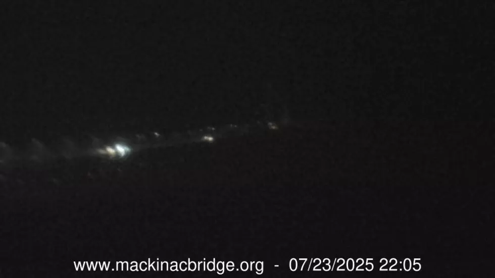 Mackinac Bridge, no power, black out, headlights