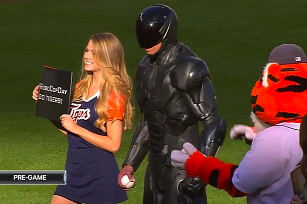 RoboCop Throws First Pitch for Detroit Tigers Game, Flubs His Prime Directive