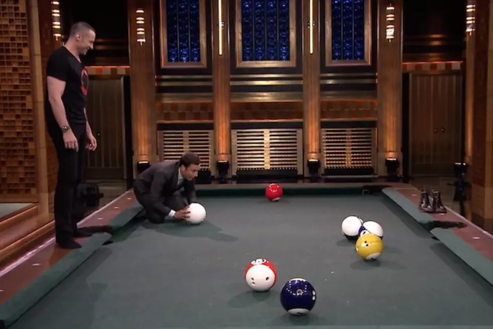 Hugh Jackman Tries Cheating at Jimmy Fallon’s Pool Bowling
