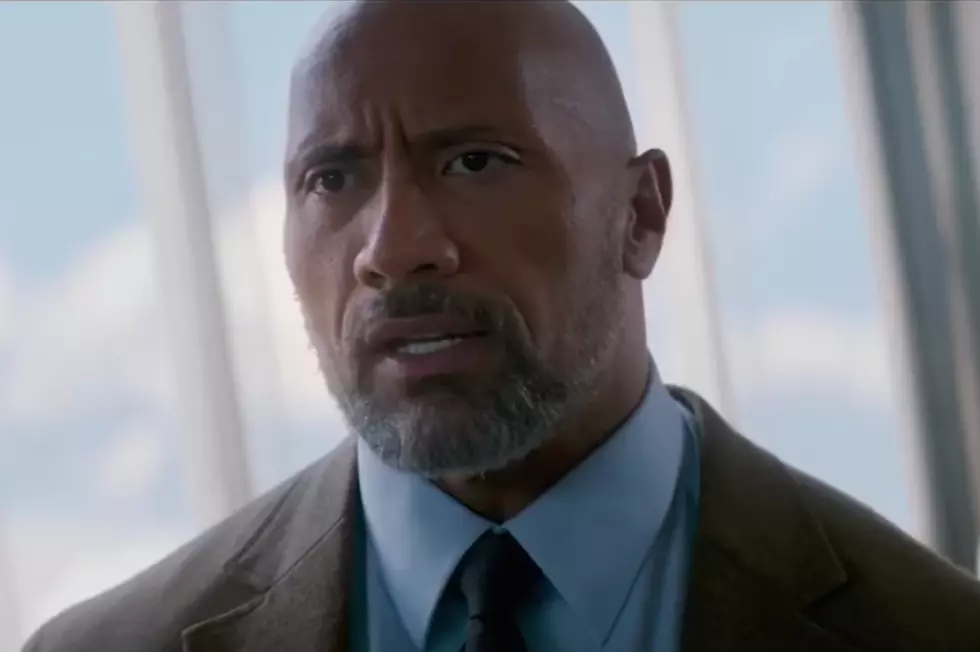 The Rock Hangs From a Burning Building in ‘Skyscraper’ Poster