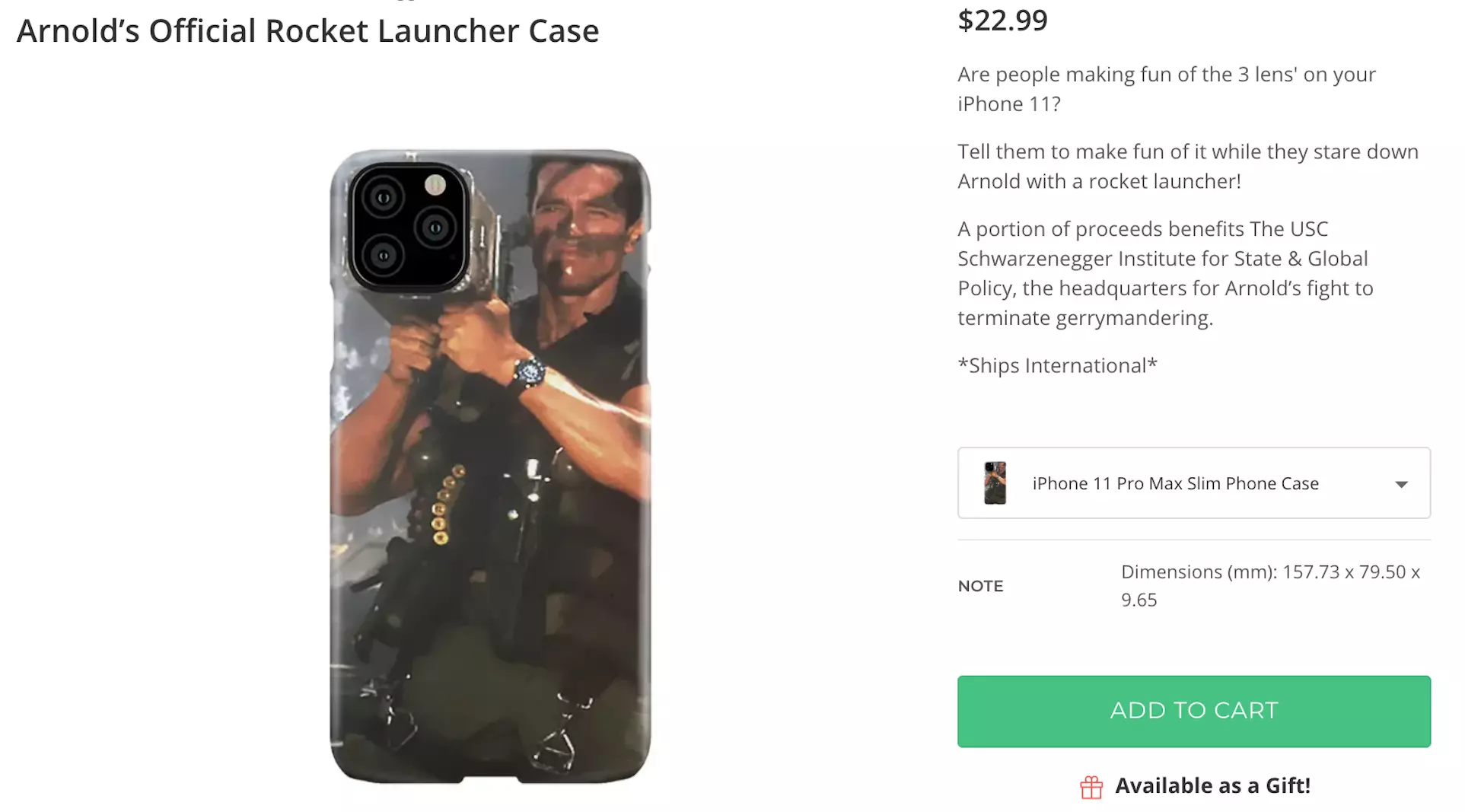 Arnold Schwarzenegger Is Selling iPhone 11 Camera-Bazooka Cases