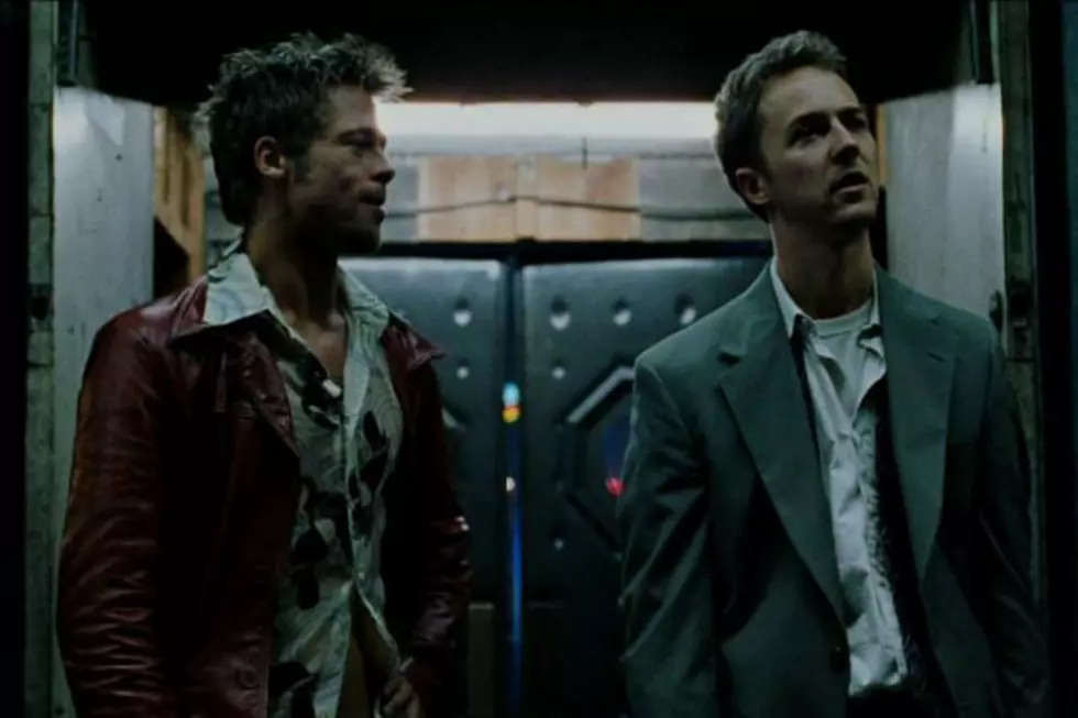 Brad Pitt (left) and Edward Norton (right) as Tyler Durden in "Fight Club" (1999)