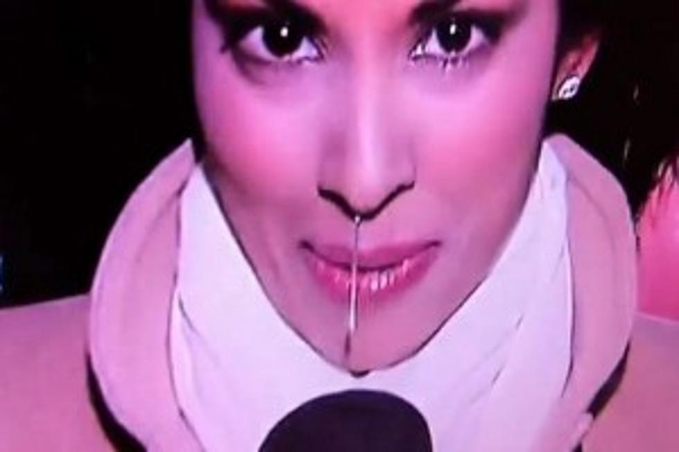 Hysterical gaff for TV reporter…her nose drips!