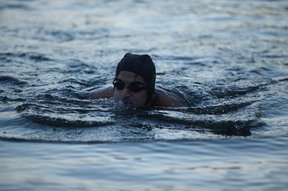 Swimming With Ice In Great Lakes on Memorial Day