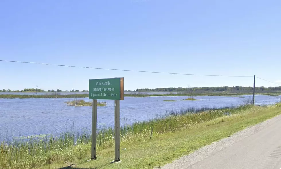45th parallel sign near Alpena