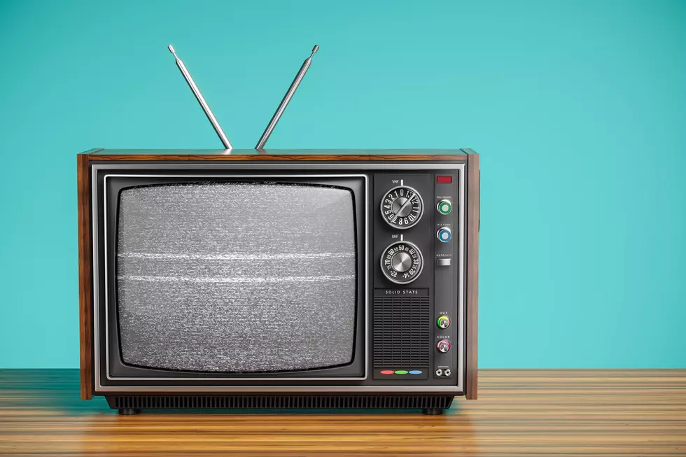 An old TV with a monochrome