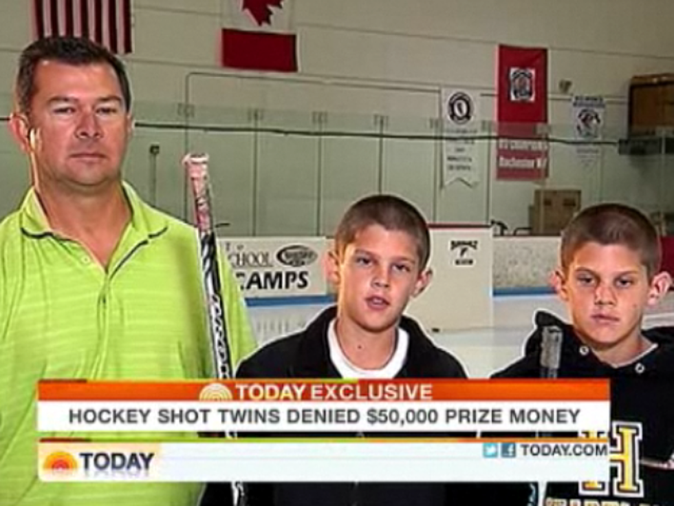UPDATE-Twin Boys Who Pulled Hockey Shot Switcheroo Won’t Get $50,000 Prize [VIDEO]