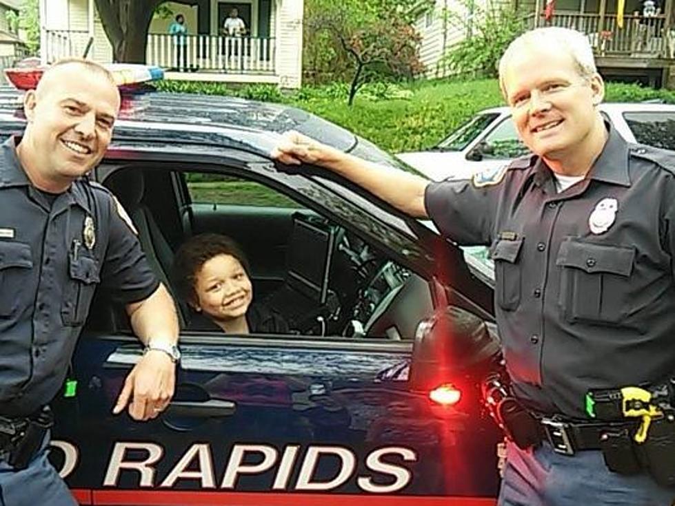 Grand Rapids Police Officers Visit Young Boy&#8217;s Birthday Party