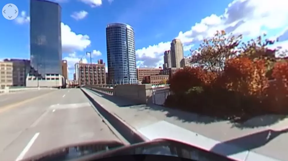 360 View of Driving Through Downtown