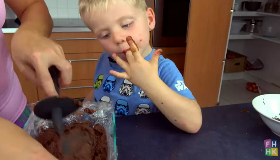 Funny Kid Makes a Healthy No Bake Cake (with Some Help)