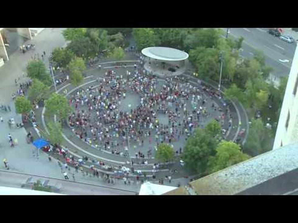 Sky High View of Worlds Largest Swing Dance Attempt in Grand Rapids