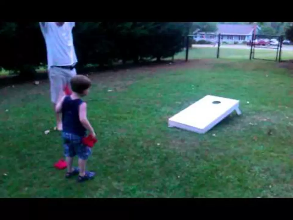 This 3 Year Old will Shame Your Corn-hole Skills
