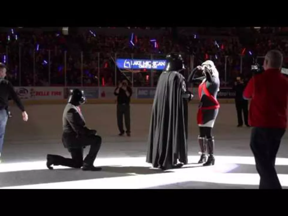 The Force was with this Wedding Proposal at the Griffins Game