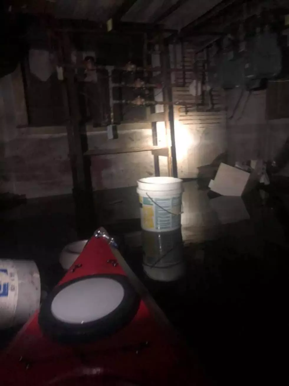 Plumber Has To Use Kayak To Find Valve In Basement [Video]