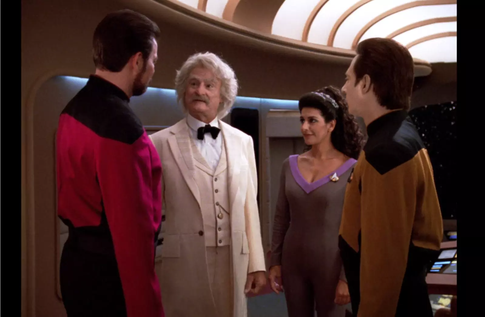 A fictional Mark Twain in an episode of Star Trek where he says "No one is more qualified to tell your story than you are."