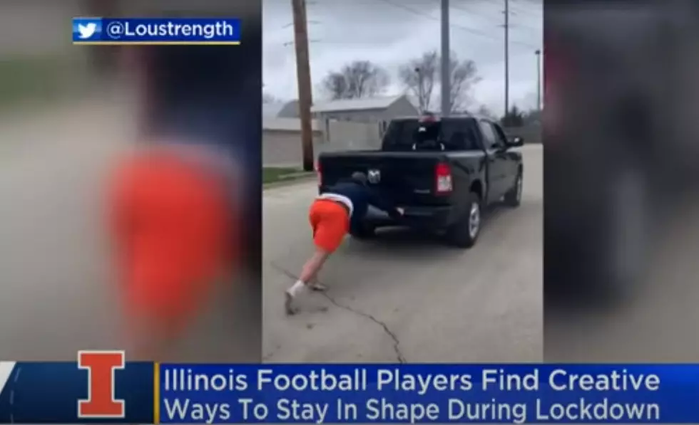 Watch as New Chicago Bear draftee pushes his truck to work out