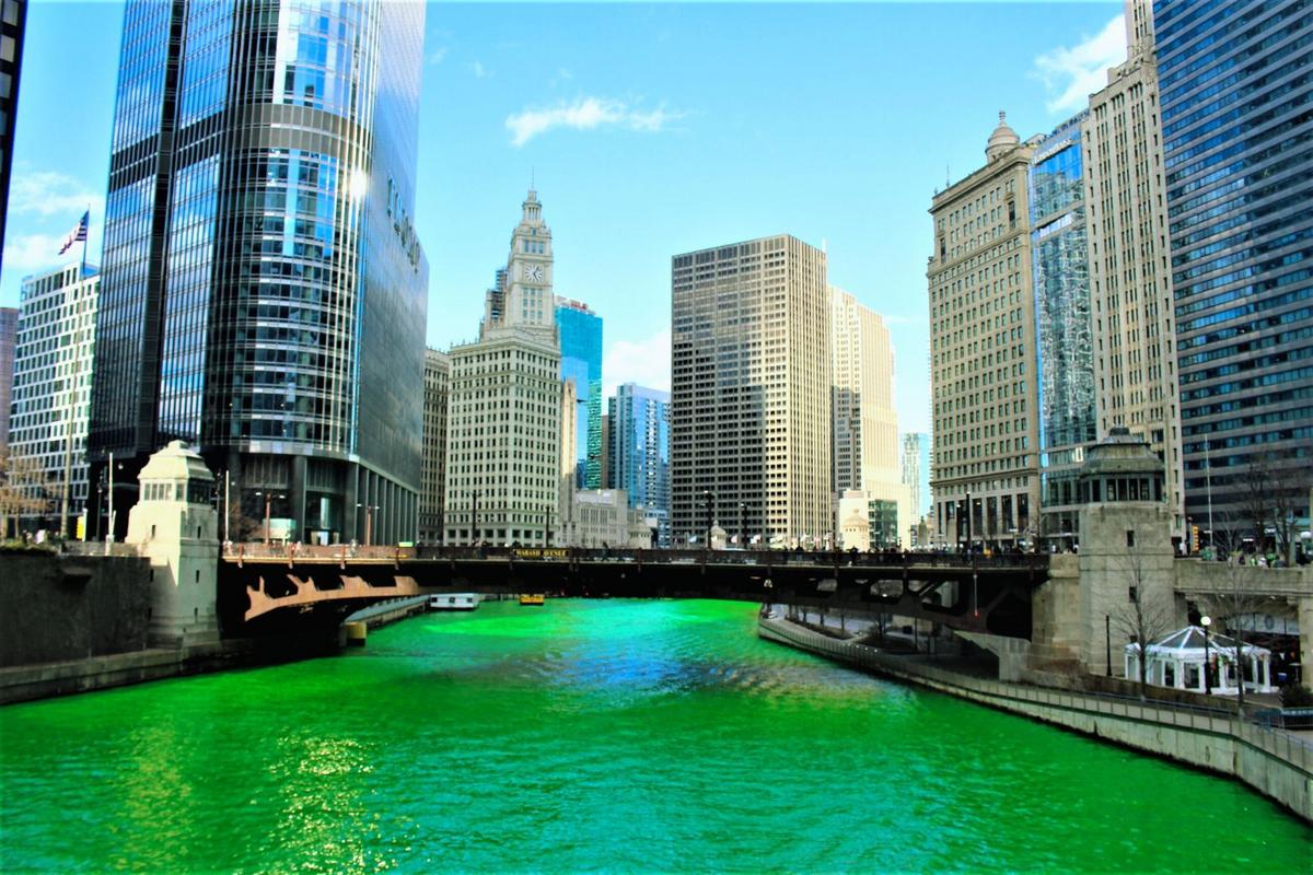The Wild Tradition of Turning This Illinois River Green