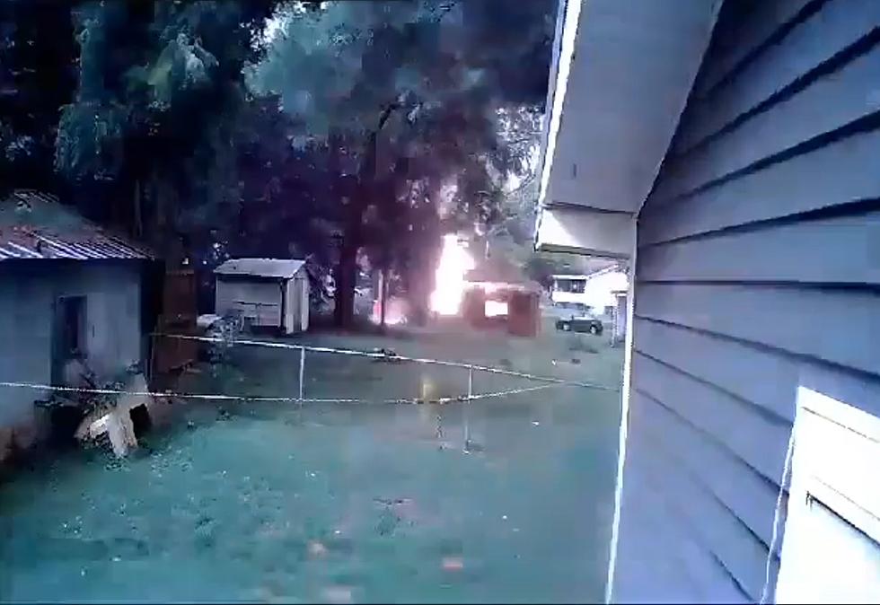 Watch the Moment Lightning Completely Annihilates Garage Windows