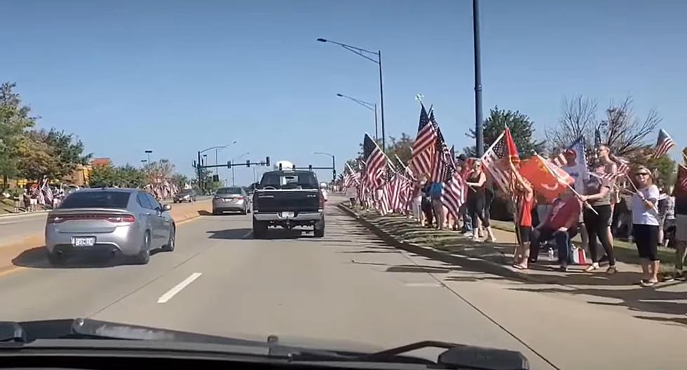 Hundreds with Flags in Wentzville Honor Fallen Hero Jared Schmitz