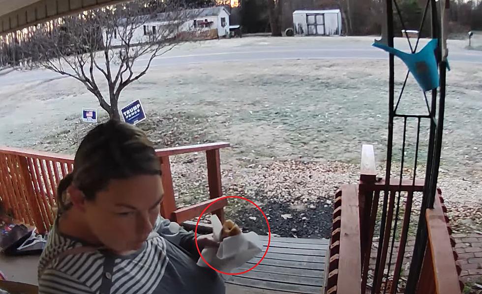 DOH: Woman Has Slippery Porch Fall, But Makes Amazing Donut Save
