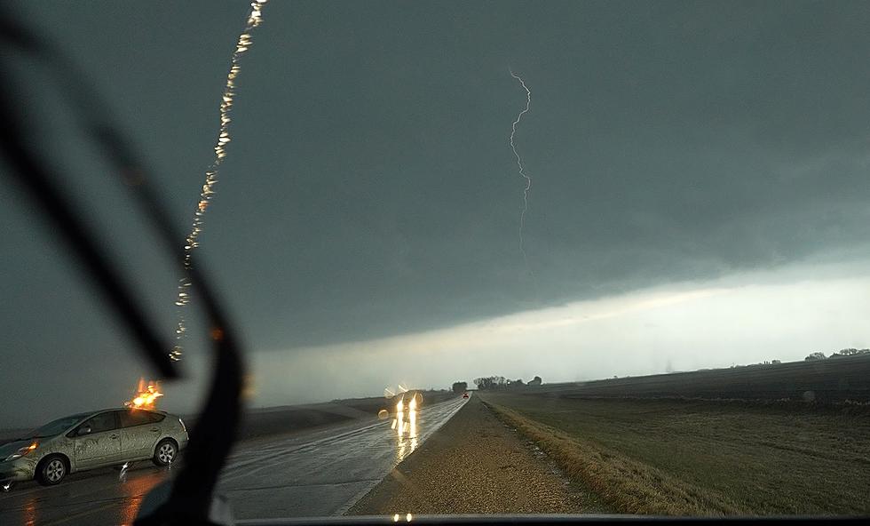 Scary Moment When Iowa Storm Chaser’s Car Struck by Lightning