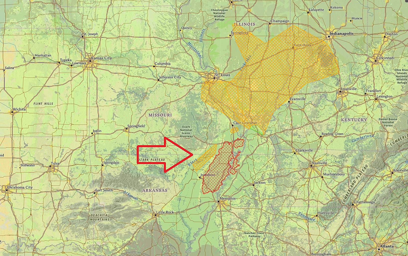 Prehistoric Earthquake Fault In Missouri That Isn T New Madrid   Attachment Red Quake Mo Map 