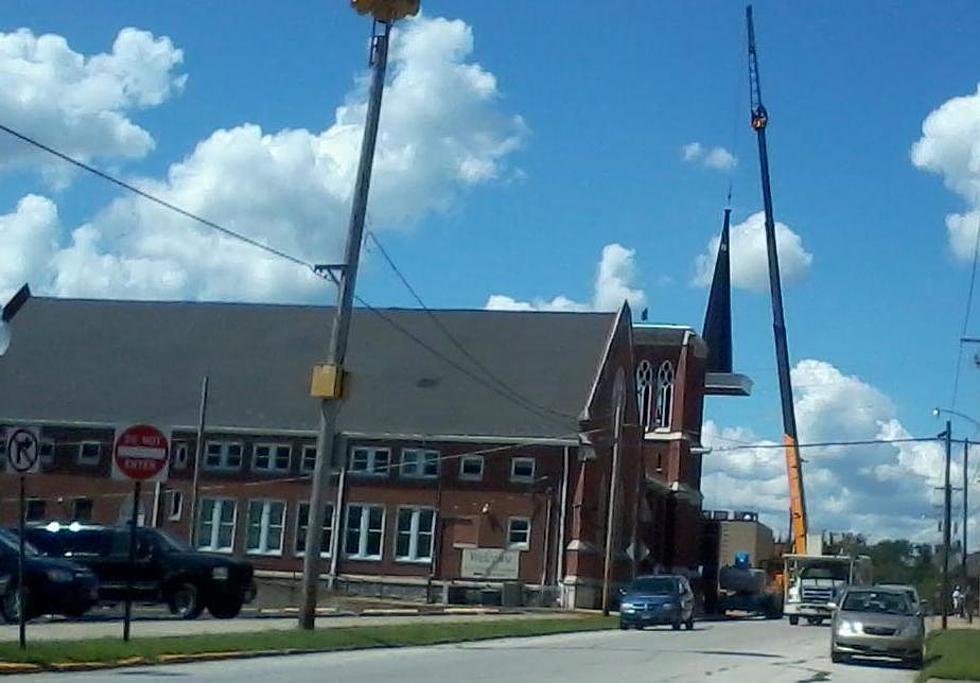 Storm Damaged Steeple Replaced in Hannibal