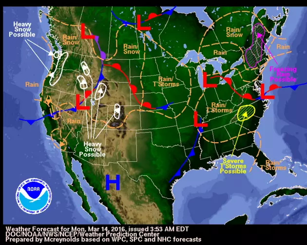 Last Week of Winter Begins and Ends With Chance of Rain