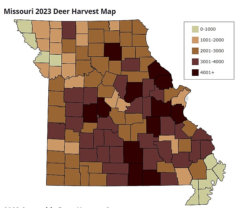 See the Missouri Deer Harvest Totals for Every County