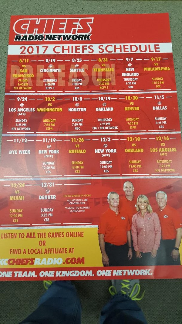 Do You Notice Something Odd About This Chiefs Schedule?