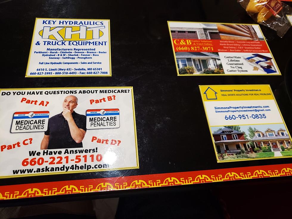 Ads For Businesses On Tables &#8211; Sedalia Thing?