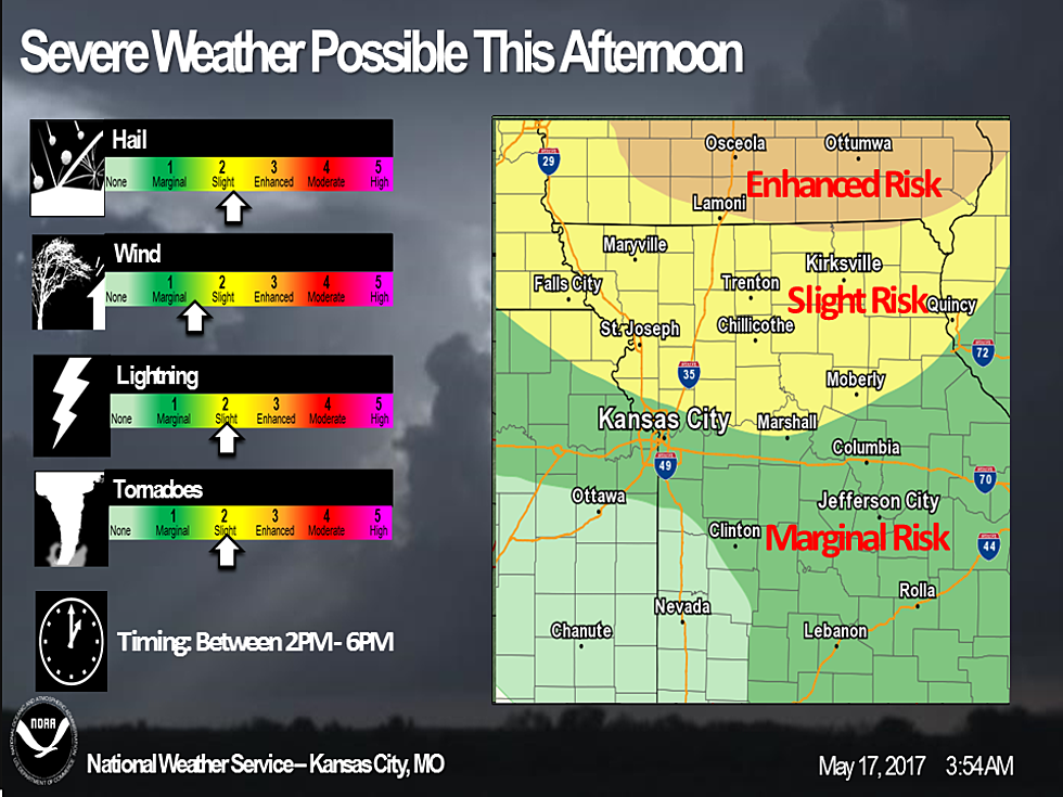 Chance of Severe Weather Wednesday Afternoon