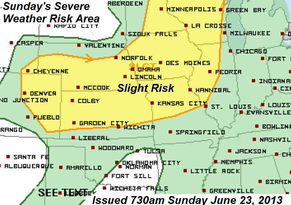National Weather Service Issues a Slight Risk For Severe Storms Today