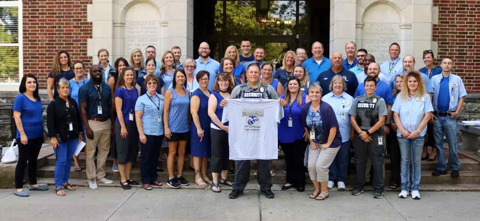 Staff Wears Blue to Honor Recent S-C High School Grad