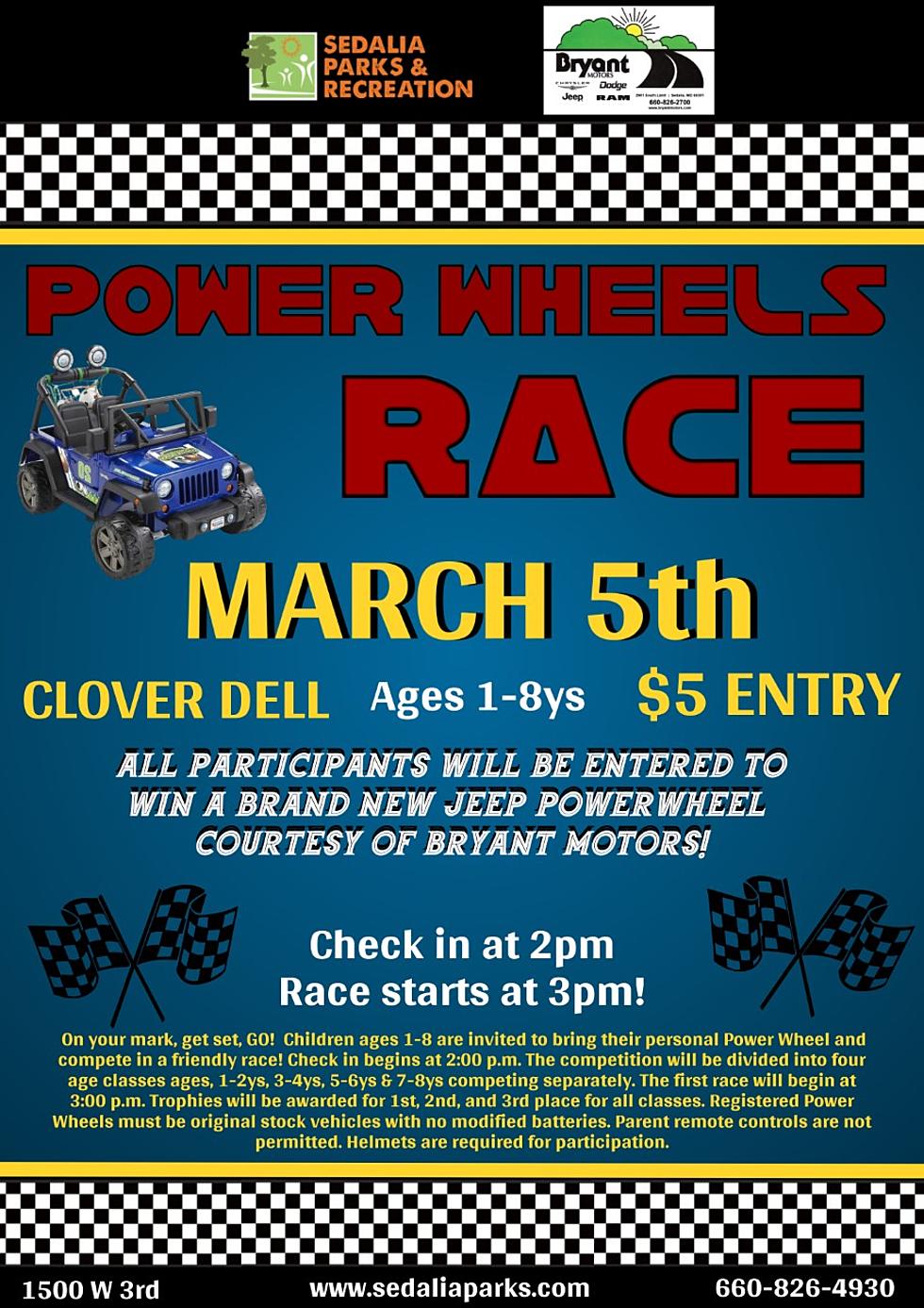 Sedalia Parks &#038; Rec To Hold Power Wheels Race