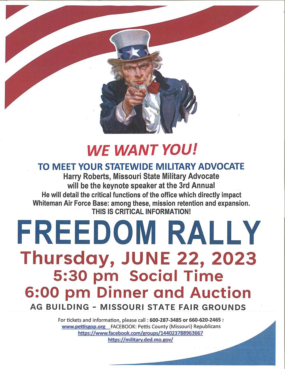 McKinley Day’s ‘Freedom Rally’ Thursday at Ag Building