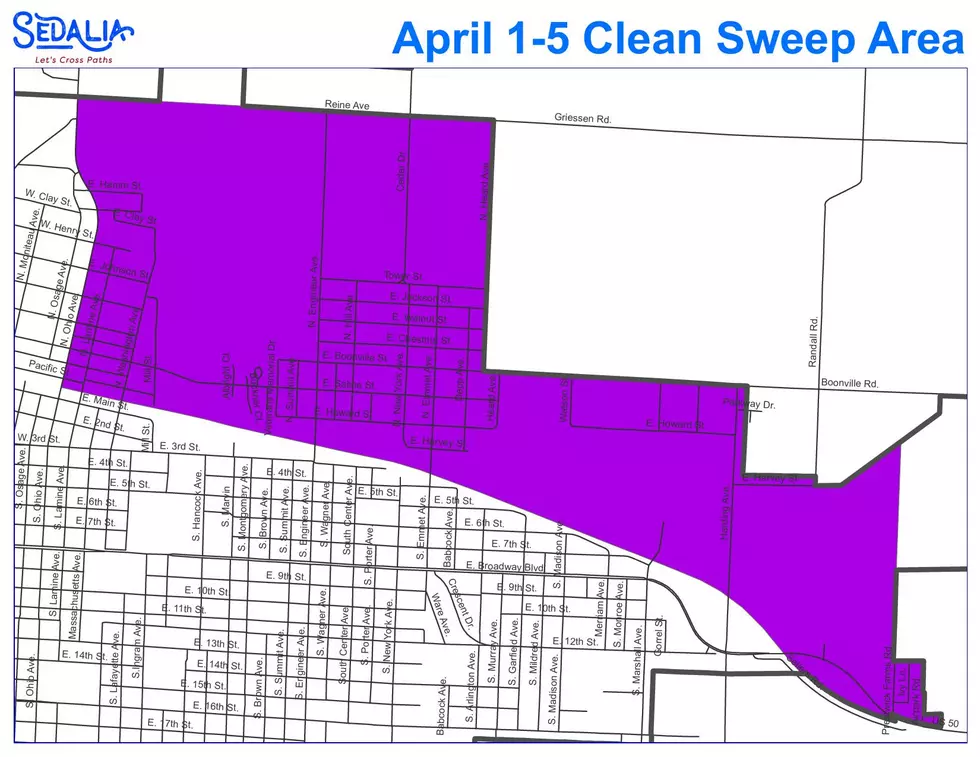 Sedalia Notes Clean Sweep Areas for April 1 - 5