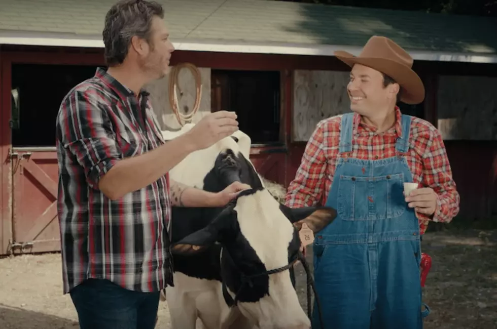 Jimmy Fallon Learns to Milk a Cow from Blake Shelton